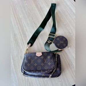 Louis Vuitton Multi Pochette Accessoires Khaki Monogram